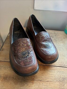Dansko Brown Mandolin Floral Embossed Loafers